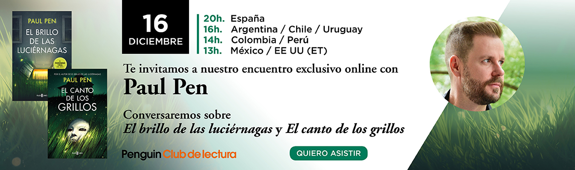 Banner de escritorio para el evento Club de lectura con Paul Pen