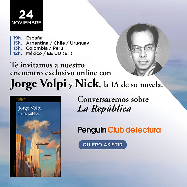Banner de móvil para el evento Jorge Volpi